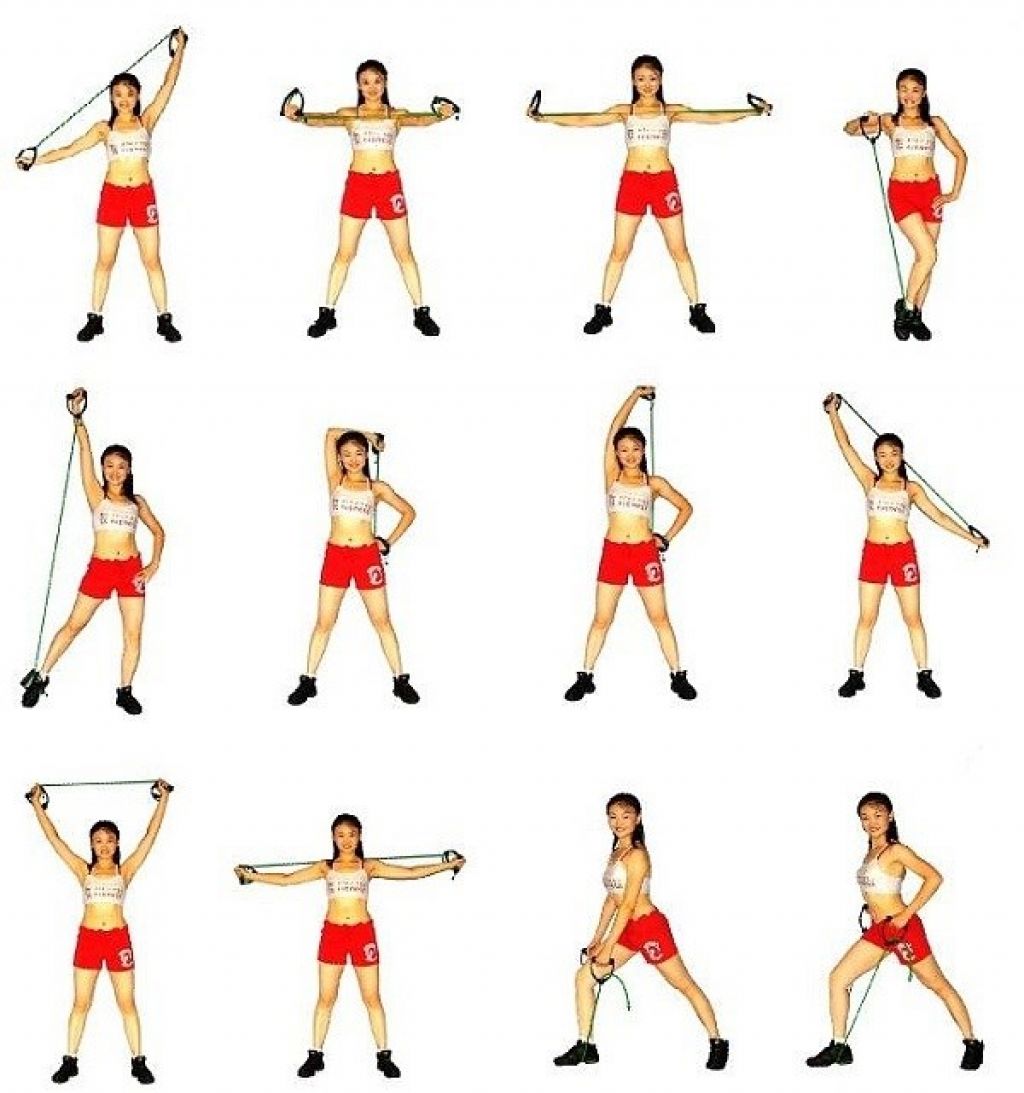 Упражнения с резинкой для спины для женщин. Эспандеры для фитнеса упражнения для рук для женщин. Эспандер растяжной упражнения. Эспандер для грудных мышц упражнения для женщин. Упражнения с эластичной лентой для рук.