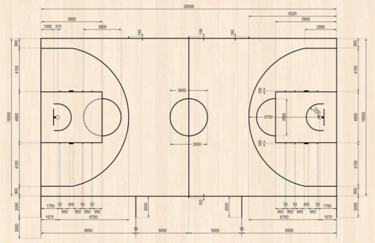Разметка площадки в баскетболе